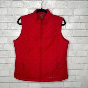 Eddie Bauer Women's Red Zip Up Vest